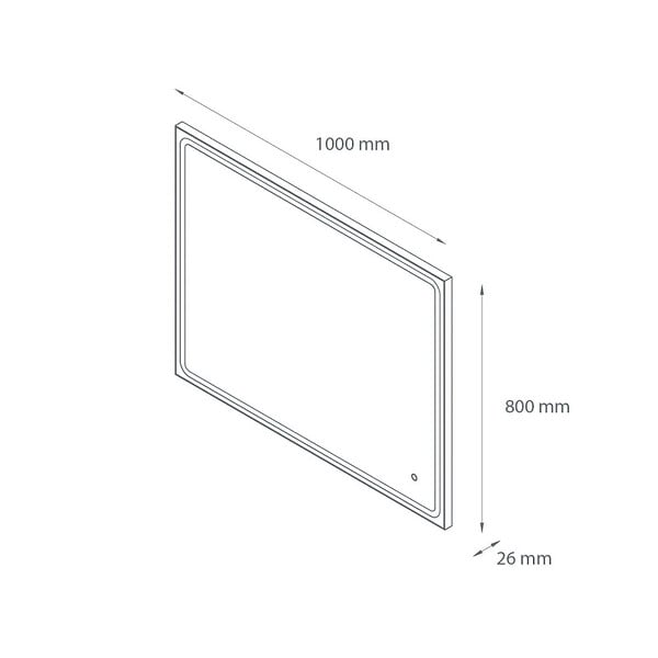 PLANETE BAIN - Miroir Salle de Bain - 100x80 cm - Rectangulaire - avec Éclairage Led - MIA - large
