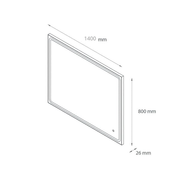 PLANETE BAIN - Miroir Salle de Bain - 140x80 cm - Rectangulaire - avec Éclairage Led - MIA - large