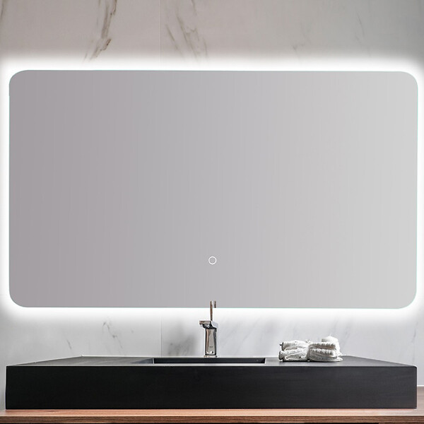 PLANETE BAIN - Miroir Salle de Bain - 120x70 cm - Rectangulaire - avec Éclairage Led - ORGANIC - large