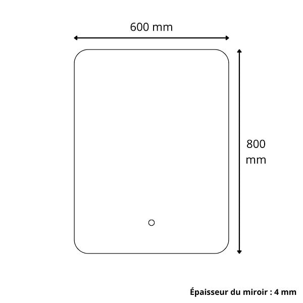 PLANETE BAIN - Miroir Salle de Bain - 60x80 cm - Rectangulaire - avec Éclairage Led - ORGANIC - large