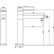 PLANETE BAIN - Mitigeur lavabo haut inox brossé avec bonde H 29 cm - Kardif - vignette