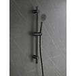 PLANETE BAIN - Ensemble barre de douche inox noir mat - douchette 1 jet - flexible 150 cm - Barre 65 cm - Alois - vignette