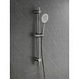 PLANETE BAIN - Ensemble barre de douche inox brossé gun metal - douchette 1 jet - flexible 150 cm - Barre 65 cm - Alois - vignette