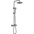 PLANETE BAIN - Colonne de douche en inox brossé gun metal - thermostatique - Alois - vignette