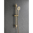 PLANETE BAIN - Ensemble barre de douche inox brossé doré - douchette 1 jet - flexible 150 cm - Barre 65 cm - Alois - vignette