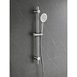 PLANETE BAIN - Ensemble barre de douche inox brossé - douchette 1 jet - flexible 150 cm - Barre 65 cm - Alois - vignette