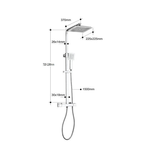 PLANETE BAIN - Colonne de douche thermostatique chromée Avior - large