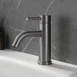 PLANETE BAIN - Mitigeur lavabo inox brossé gun metal avec bonde H 17.2 cm- Alois - vignette