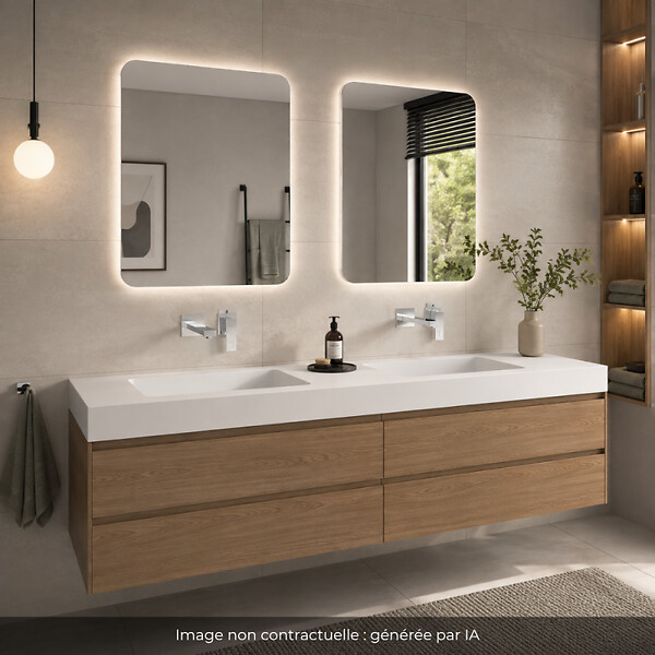 GROHE - Lot de 2 mitigeurs lavabo mural Eurocube M + corps encastré - large