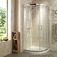PLANETE BAIN - Porte de douche coulissante accès d'angle circulaire 90x90x190 cm radius 550mm aluminium chromé verre securit 6 mm - Philippe - vignette