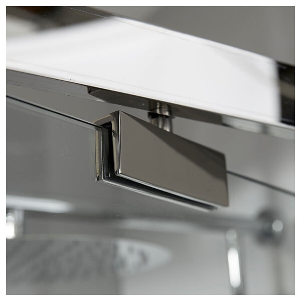 PLANETE BAIN - Porte de douche pivotante 90x195 cm inox chromé verre de sécurité 10 mm anticalcaire réversible - large