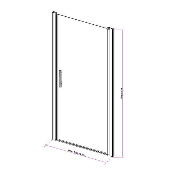 PLANETE BAIN - Porte de douche pivotante 70x190 cm aluminium chromé verre de sécurité 6 mm anticalcaire réversible - large