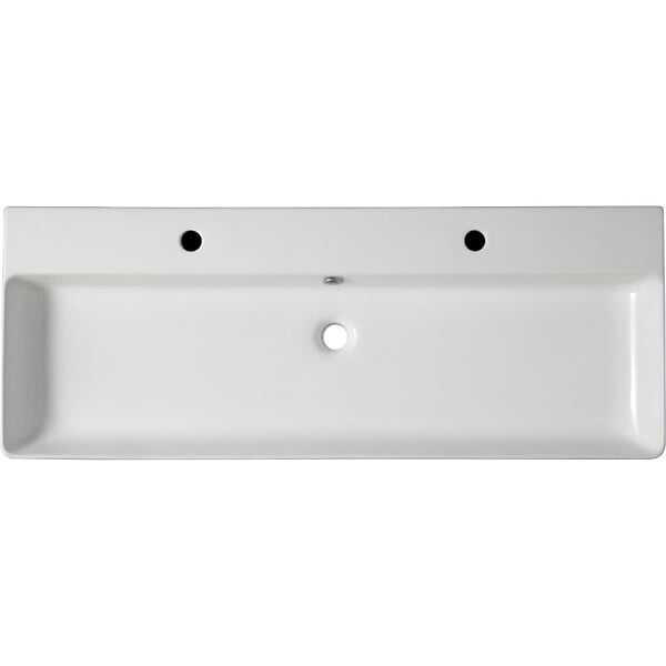 PLANETE BAIN - Vasque à poser ou à suspendre double robinet grande taille 110 x 42 cm - Regus - large