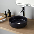 PLANETE BAIN - Vasque à poser ronde diamètre 36 cm - Effet marbre noir - Rebords fins - Andria - vignette