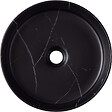 PLANETE BAIN - Vasque à poser ronde diamètre 36 cm - Effet marbre noir - Rebords fins - Andria - vignette