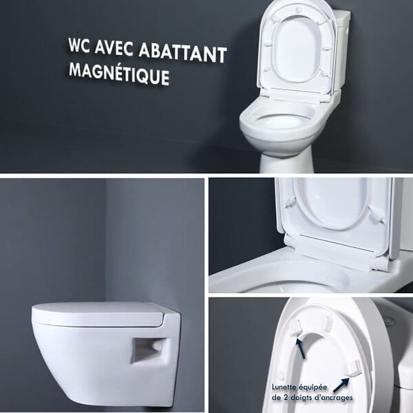 PLANETE BAIN - ABATTANT SAV POUR WC MAGNETIQUE - large