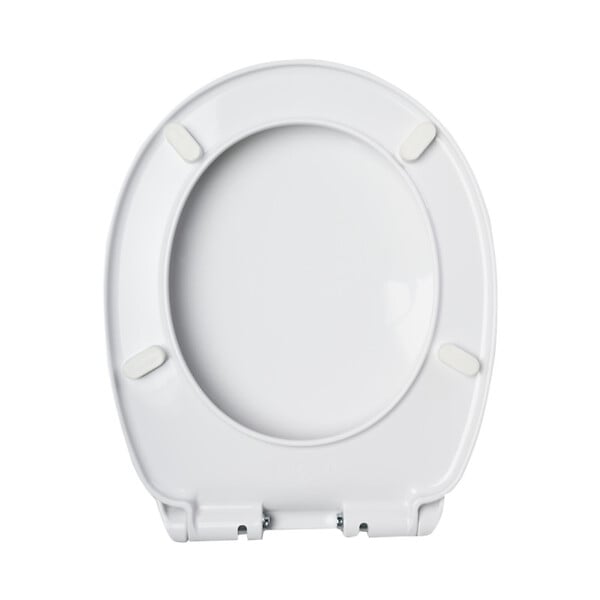 PLANETE BAIN - Abattant WC blanc de forme ovale en Polypropylène avec fermeture ralentie, réglable et déclipsable - NF - Océan - large
