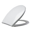 PLANETE BAIN - Abattant WC blanc de forme ovale en duroplast antibactérien avec fermeture ralentie, réglable et déclipsable - Melodi - vignette