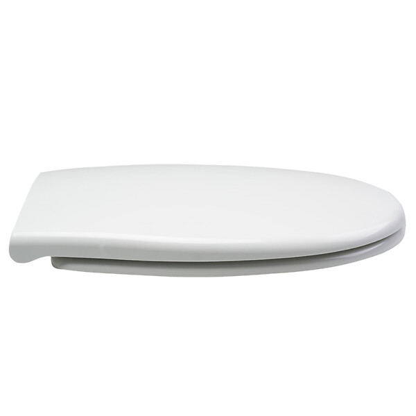 PLANETE BAIN - Abattant WC blanc de forme ovale en duroplast antibactérien avec fermeture ralentie, réglable et déclipsable - Melodi - large