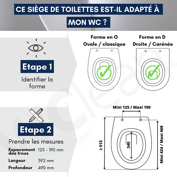 WC CLEAN - Abattant wc japonais lavant électronique - large