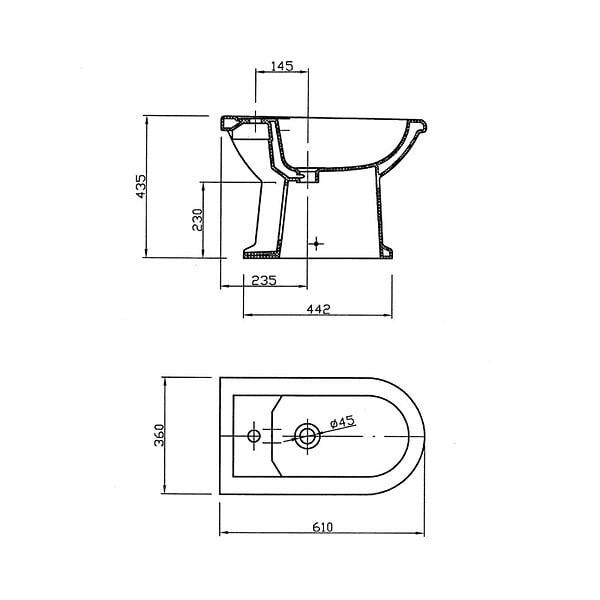 PLANETE BAIN - Bidet rétro à poser blanc Ramses - large