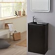 PLANETE BAIN - Meuble lave mains wc noir mat avec lave-mains design noir - l.42.5 X H. 68.6 cm - sans robinetterie - Austin - vignette