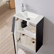 PLANETE BAIN - Meuble lave mains wc noir mat avec lave-mains design blanc - l.42.5 X H. 68.6 cm - sans robinetterie - Austin - vignette