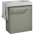 PLANETE BAIN - Meuble vert mat Solo avec lave-mains et porte serviette intégré pour Robinet à droite - vignette