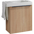 PLANETE BAIN - Meuble décor chêne oak Solo avec lave-mains et porte serviette intégré pour Robinet à droite - poignée noire - vignette