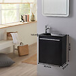 PLANETE BAIN - Pack lave-mains Noir Mat avec lave-mains extra fin noir- Mitigeur à gauche - L.42.5 X H. 48.6 cm - Hanos - vignette