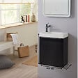 PLANETE BAIN - Pack lave-mains Noir Mat avec poignée noire et lave-mains - Robinetterie Eau froide à gauche - L.42.5 X H. 52.5 cm - Hamac 2 - vignette