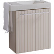 PLANETE BAIN - Meuble lave-mains Strié Beige cachemire avec porte serviette intégré pour Robinet à droite Solo - vignette