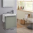 PLANETE BAIN - Meuble lave-mains Vert avec poignée noire et porte serviette - robinet eau froide à droite - L.48 X H. 52.5 cm - Houston 2 - vignette