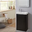 PLANETE BAIN - Meuble lave mains wc noir mat sans robinetterie - l.42.5 X H. 72.5 cm - pour robinetterie à gauche - Austral - vignette
