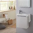 PLANETE BAIN - Meuble pour wc blanc avec porte serviette en céramique et mitigeur noir - vignette