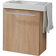 PLANETE BAIN - Meuble décor chêne oak Solo avec lave-mains et porte serviette intégré pour Robinet à gauche - vignette