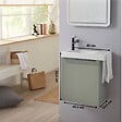 PLANETE BAIN - Pack lave-mains Meuble Vert avec poignée noire et porte serviette - robinet eau froide à gauche - L.48 X H. 52.5 cm - Houston - vignette