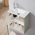 PLANETE BAIN - Pack lave-mains Vert avec lave-mains extra fin blanc - Mitigeur à gauche - L.42.5 X H.48.6 cm - Hanos - vignette