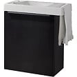 PLANETE BAIN - Pack lave-mains Meuble Noir mat avec Poignée noire et porte serviette - robinetterie eau froide à gauche - L.48XH.52.5 cm - vignette