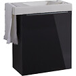 PLANETE BAIN - Meuble gris anthracite Solo avec lave-mains et porte serviette intégré pour Robinet à droite - Poignée noire - vignette