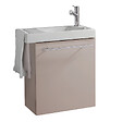 PLANETE BAIN - Pack lave-mains Beige cachemire avec porte serviette - Robinetterie eau froide à droite - L.48 X H. 52.5 cm - Houston - vignette