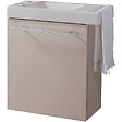 PLANETE BAIN - Meuble Beige cachemire avec lave-mains et porte serviette intégré pour Robinet à gauche Solo - vignette
