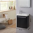 PLANETE BAIN - Pack lave-mains Noir Mat - Robinetterie Eau froide à gauche - L.42.5 X H. 52.5 cm - Hamac 2 - vignette