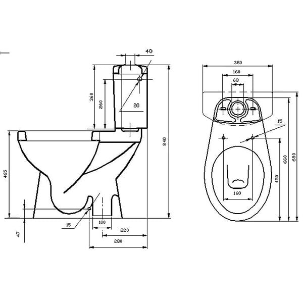 PLANETE BAIN - Pack wc surélevé Bermude avec sortie verticale blanc - large