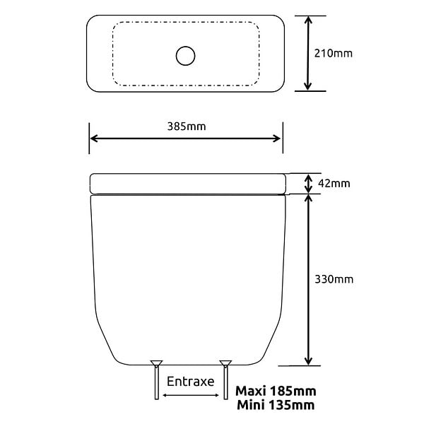 PLANETE BAIN - Réservoir universel en céramique pour wc - large