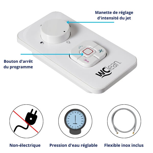 WC CLEAN - Kit bidet douchette slim pour abattant 'jet' coloris blanc. - large