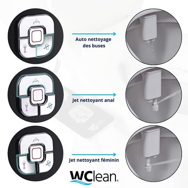 WC CLEAN - Kit bidet douchette slim pour abattant 'jet' coloris blanc. - large