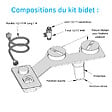 WC CLEAN - Kit bidet douchette slim pour abattant 'jet' coloris blanc. - vignette