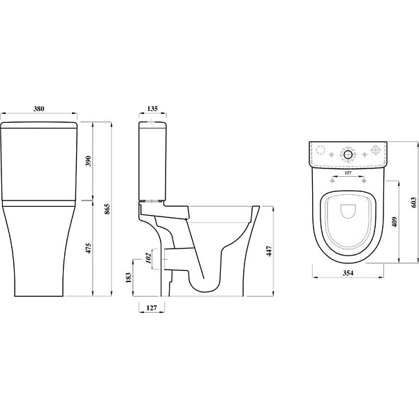 PLANETE BAIN - Pack WC surélevé gain de place sans bride sortie horizontale - Shani - large