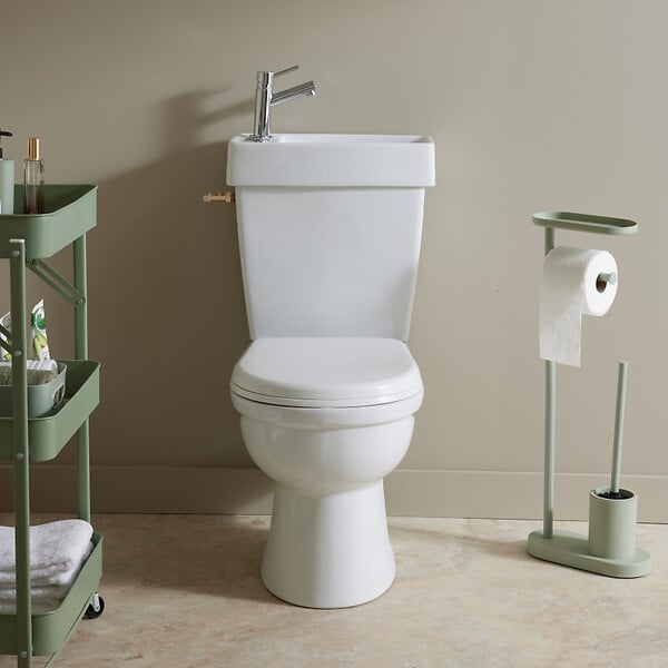 PLANETE BAIN - Pack WC avec lave mains intégré gain de place Sortie Horizontale - large